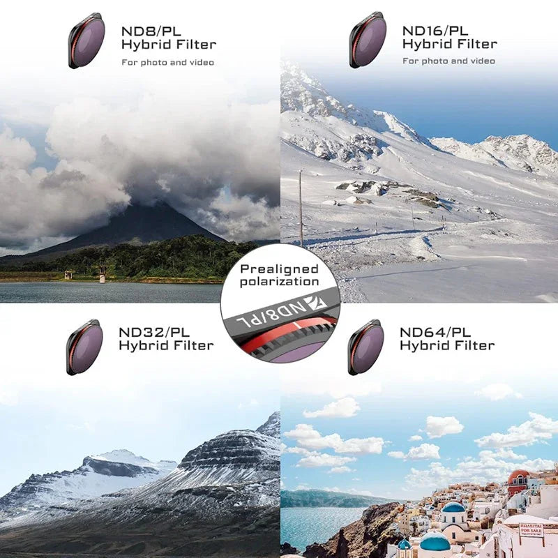 Freewell Filter Bright Day 4K Kit - ND8/PL + ND16/PL + ND32/PL + ND64/PL till GoPro Hero12/11/Mini/10/9 Black - 4-pack