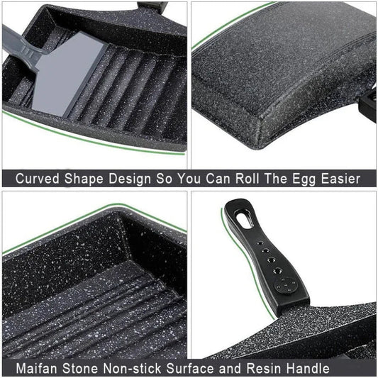 Japanese Tamagoyaki Pot Siomaifan Stone Non-Stick Egg Roll Frying Pan