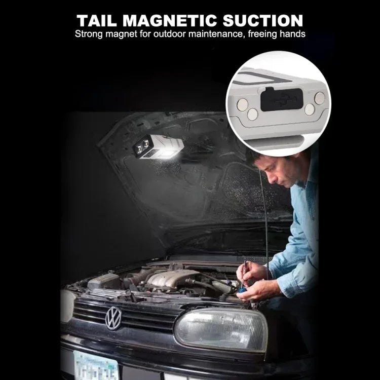 Multifunktionell roterande arbetslampa med sensor och magnetisk docka