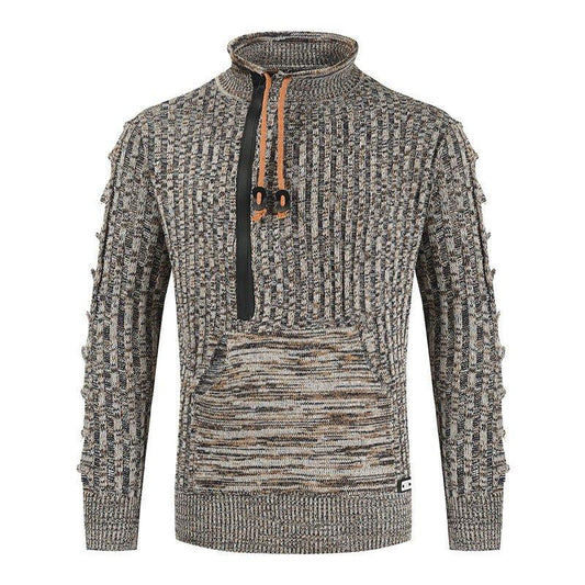 Autumn And Winter Loose Stand Collar Pullover Knitted Sweater For Men