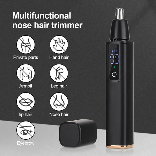 Men's Digital Display Three-Gear Adjustment Electric Nose Hair Trimmer