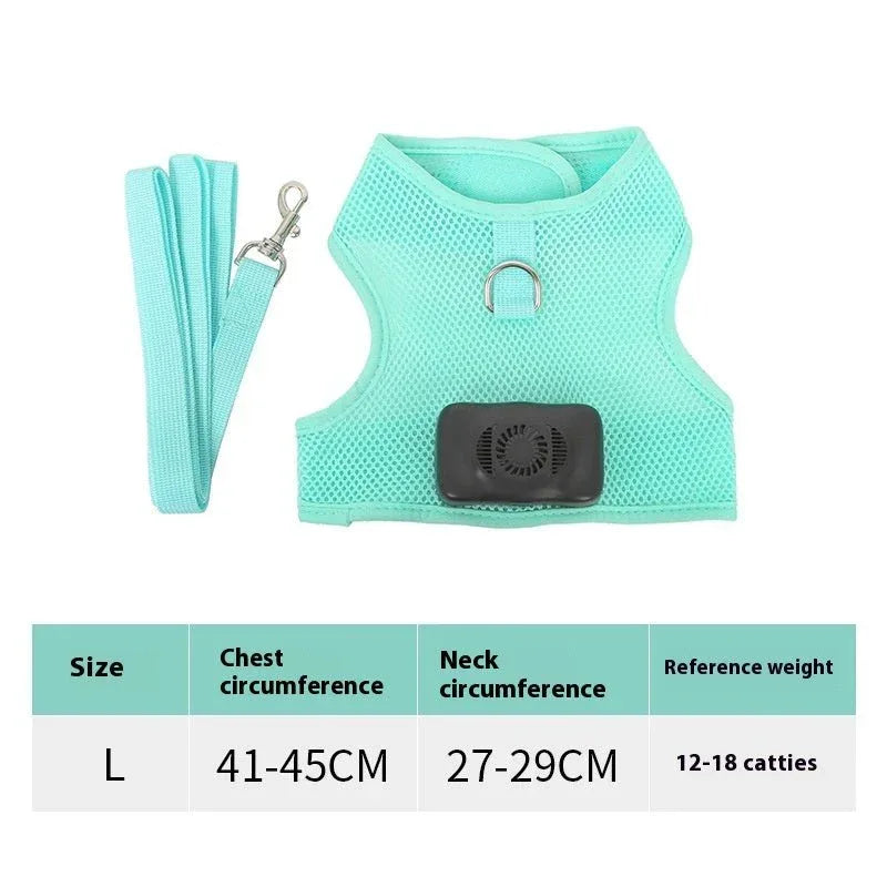 Electric Cooling Air Conditioner Pet Dog Harness With 120cm Rope Leash Pet Supplies