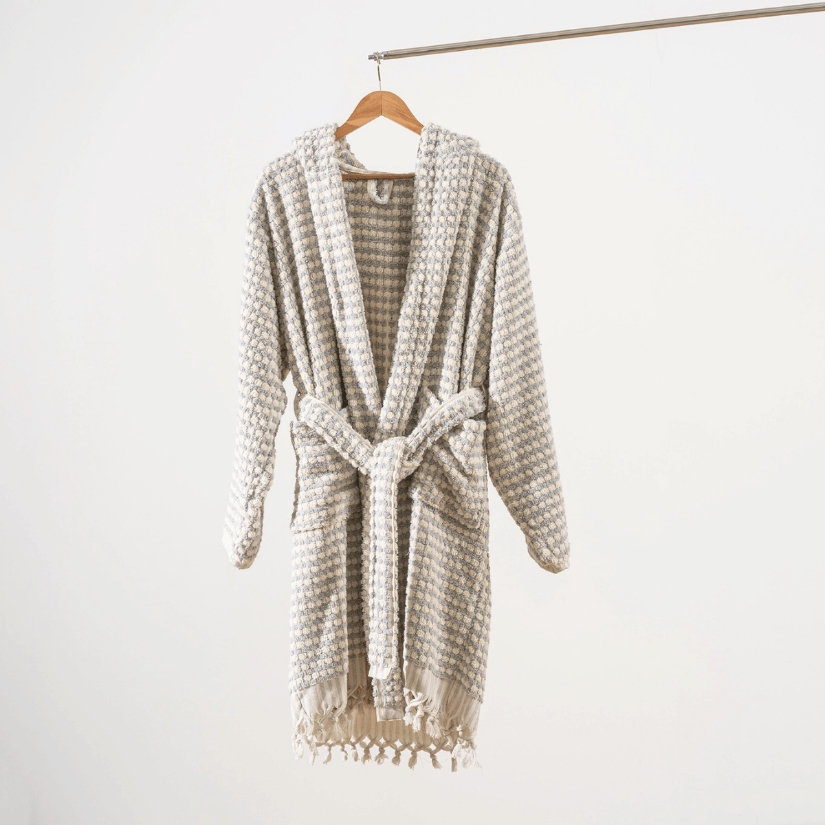 Grå morgonrock - Pom pom