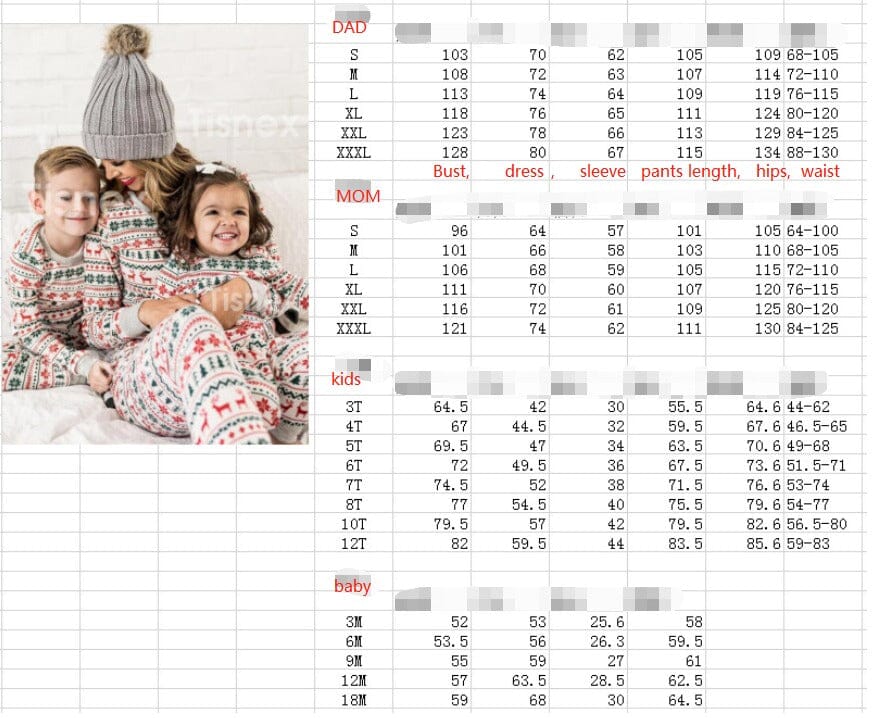 Outlet - Matchande julpyjamas för hela familjen - Röd