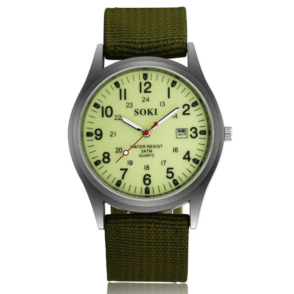 Men's Luminous Sports Casual Quartz Watch With Date Display
