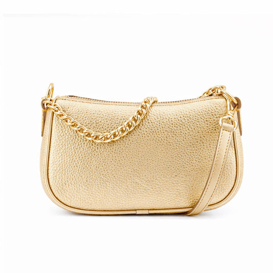 Michael Kors Axelväska Carmela Fullgrain Blixtlasbeslag Guld