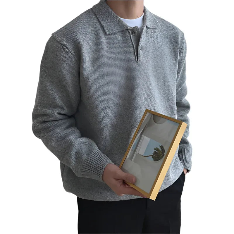 Solid Color Men's Versatile Casual Sweater