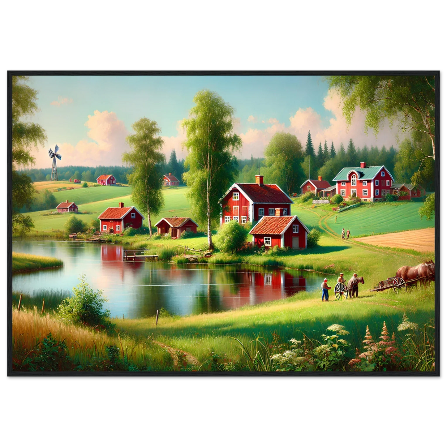 Svensk Landskapsposter – Idyllisk Natur i Klassisk Stil