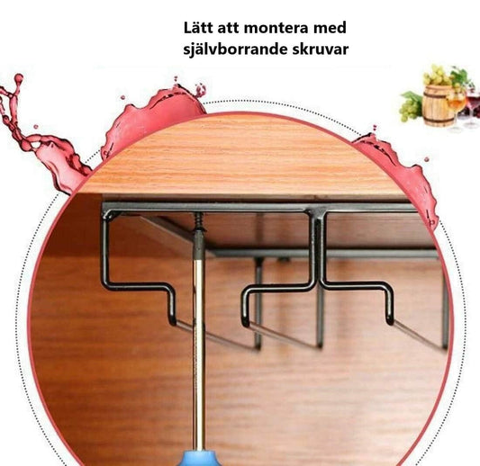 Vinglashållare för montering under köksskåp