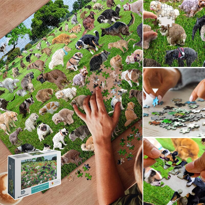 101 bajsande valpar pussel (1000 bitar)