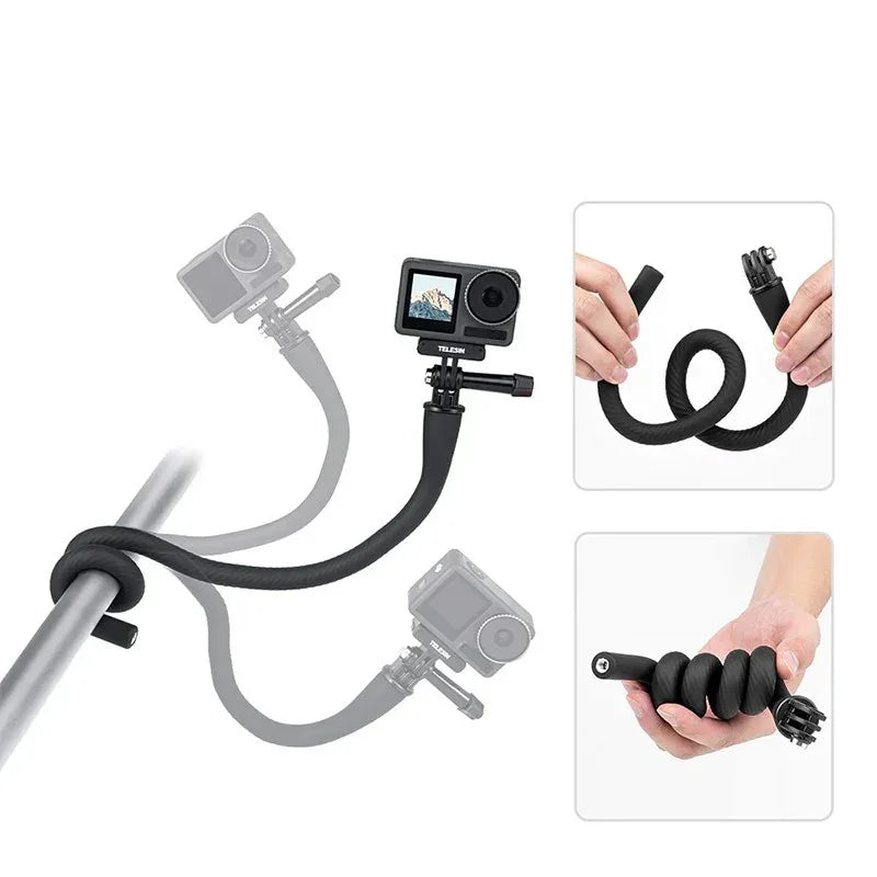 Telesin Flexible Mount - Flexibelt Svanhalsfäste 1/4" till GoPro