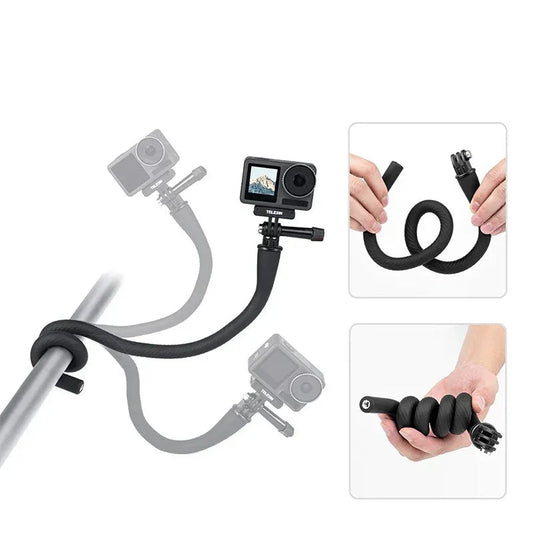 Telesin Flexible Mount - Flexibelt Svanhalsfäste 1/4" till GoPro