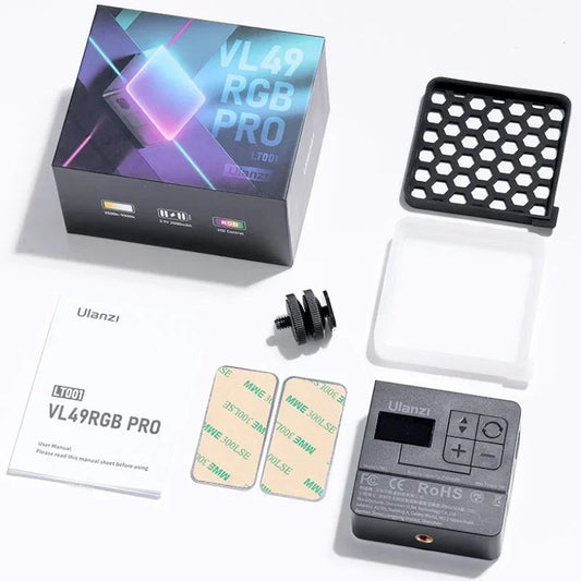 Ulanzi VL49RGB Pro – Kompakt belysning för foto & video med RGB, magnetfäste och full kontroll