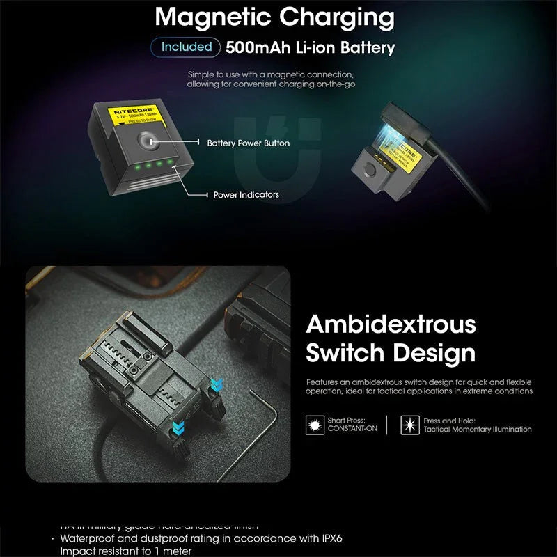 Nitecore NPL25 Ficklampa för Picatinny Vapenfäste – 900 lm