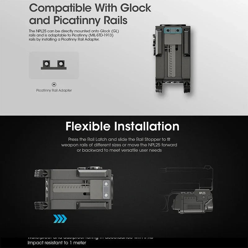 Nitecore NPL25 Ficklampa för Picatinny Vapenfäste – 900 lm