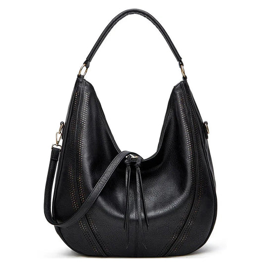 Trendy Retro Large Capacity Tote Shoulder Bag Tassel Hollow One-Shoulder Bag Women's Handbag