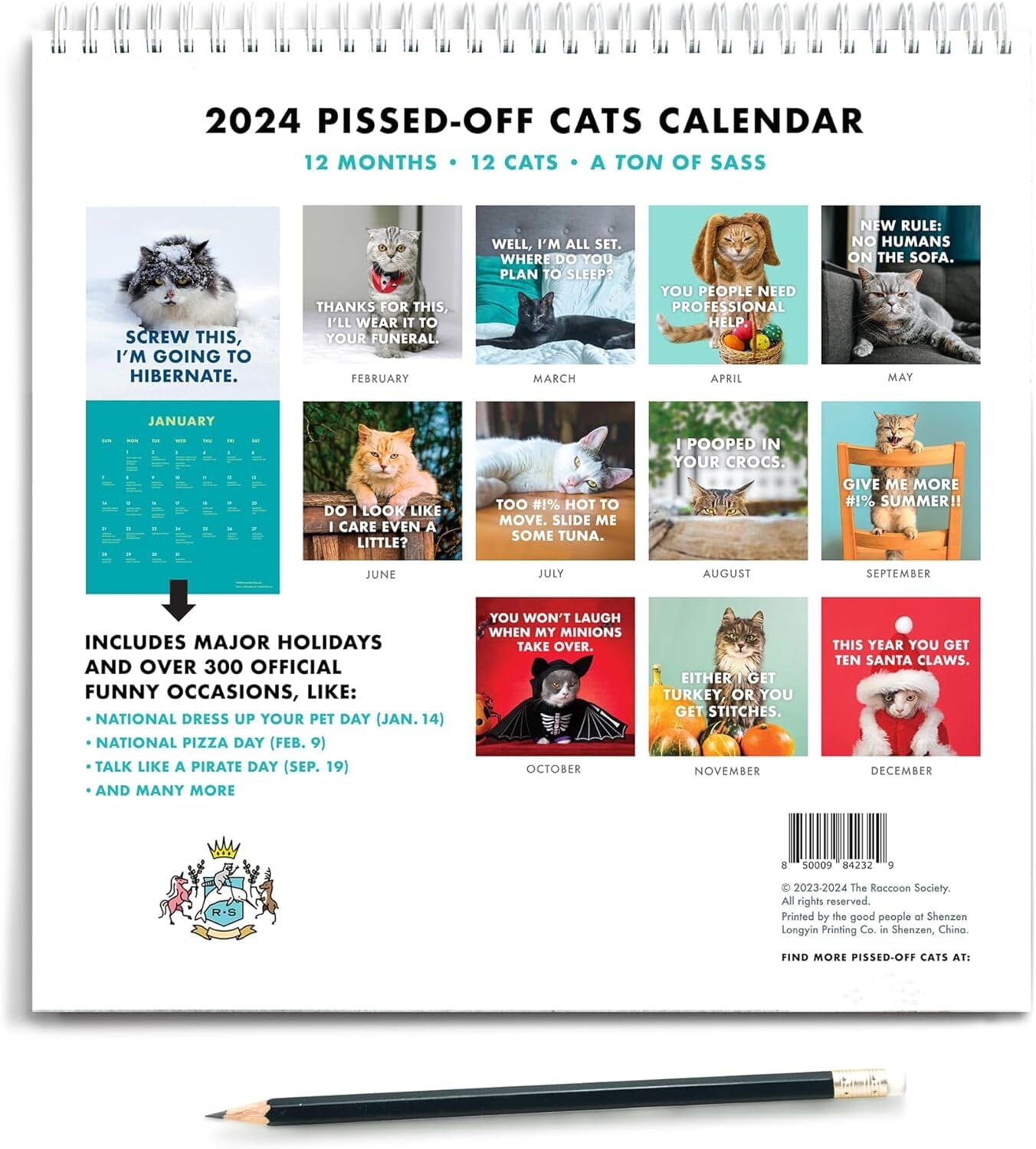 2024 Ilskna Katter Kalender