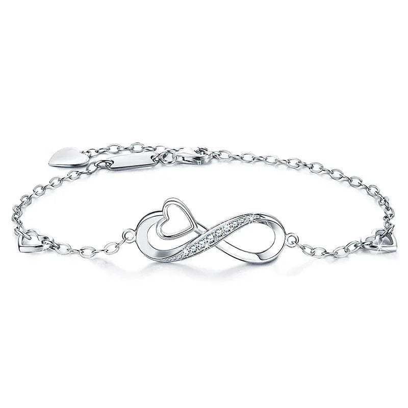 Inlaid 8 Heart-Shaped Bracelet