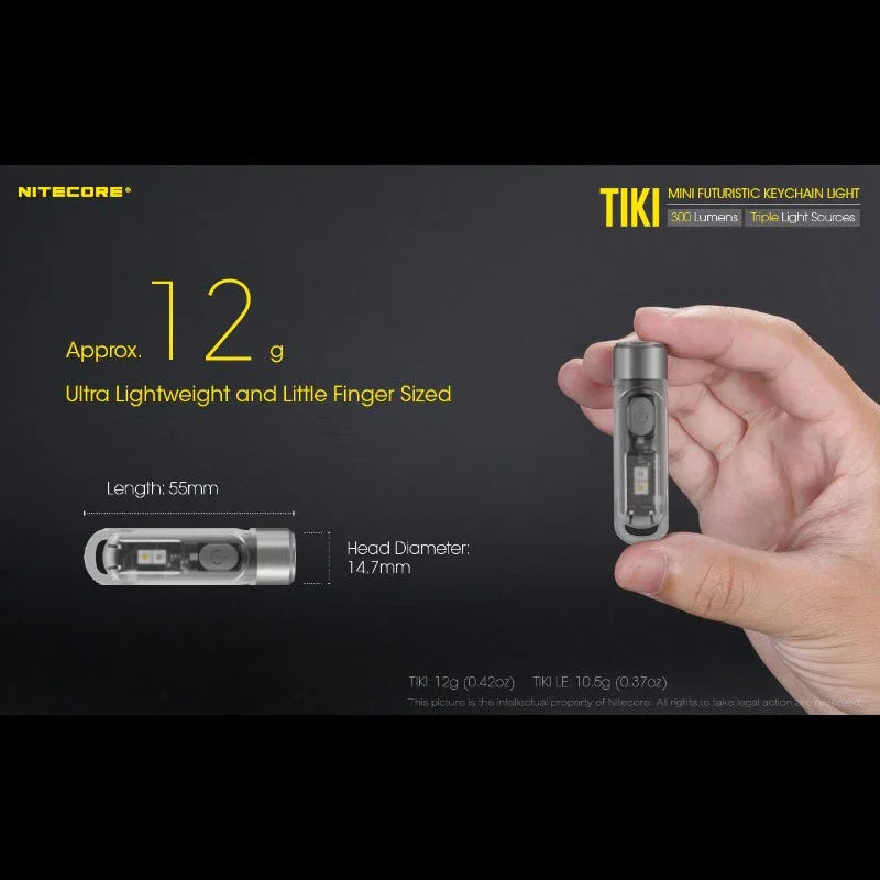 Nitecore TIKI Nyckelringslampa USB-C - 300lm