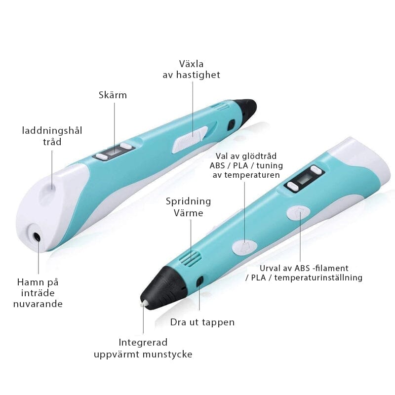 3D -skrivarpenna för barn och vuxna