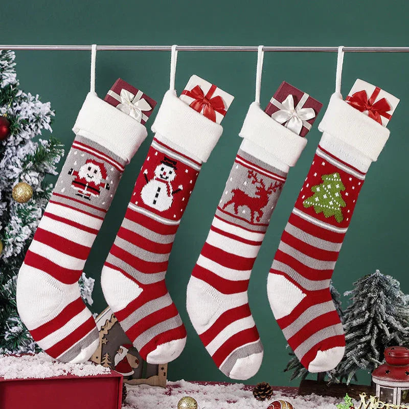 Christmas Decorations Knitted Wool Hanging Ornaments Gift Bags