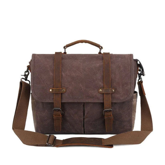 Fashionable Personality Men's Oil Wax Canvas Fabric Shoulder Bag