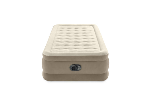 INTEX Ultra Plush Luftmadrass - Brun Enkel