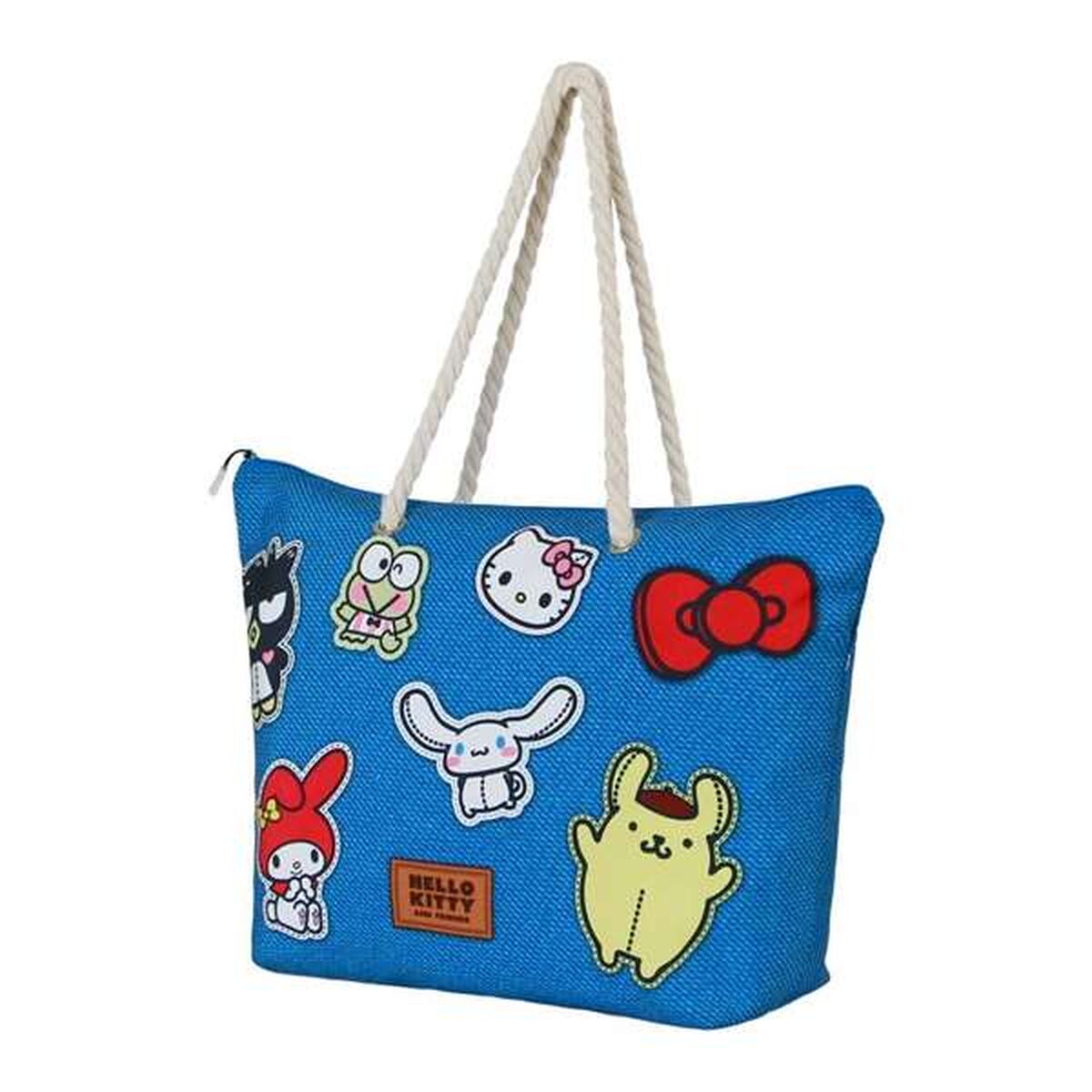 Strandväska Hello Kitty, blå, lätt och rymlig