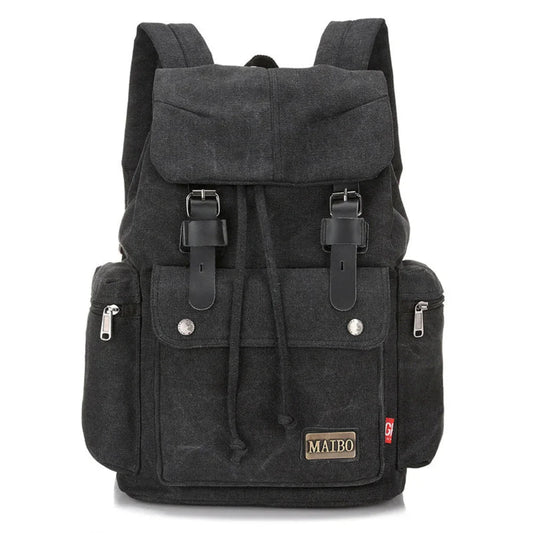 Men And Women Breathable Large Capacity Multiple Pockets Canvas Backpack For Travelling Camping & Hiking