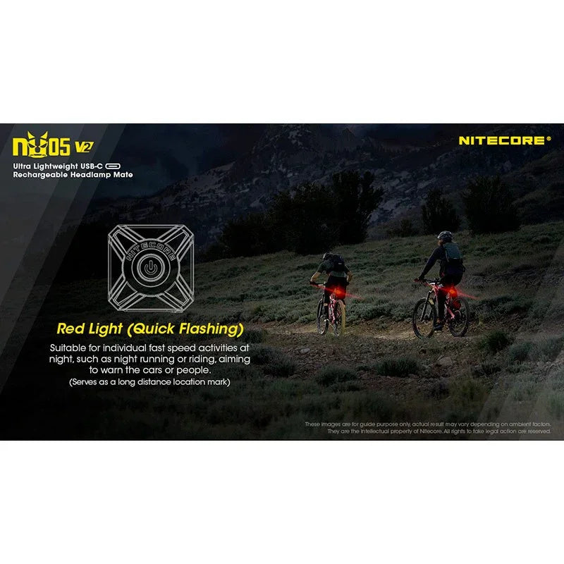 Nitecore NU05 V2 – Ultralätt säkerhetsficklampa med USB-C och 5 ljuslägen (40lm)