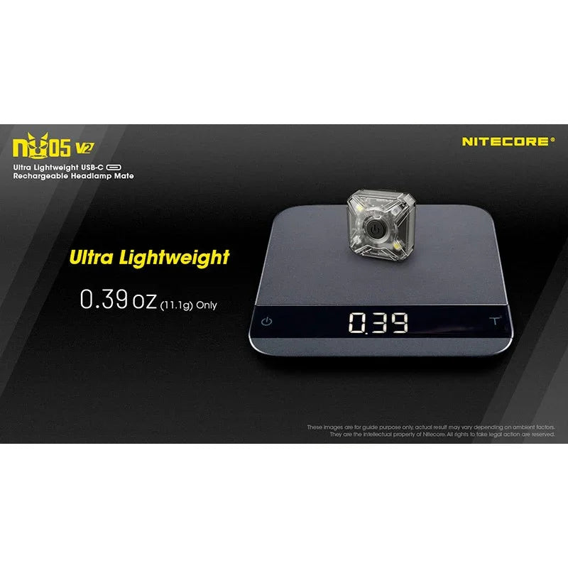 Nitecore NU05 V2 – Ultralätt säkerhetsficklampa med USB-C och 5 ljuslägen (40lm)