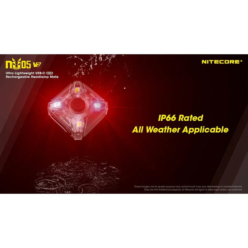 Nitecore NU05 V2 – Ultralätt säkerhetsficklampa med USB-C och 5 ljuslägen (40lm)