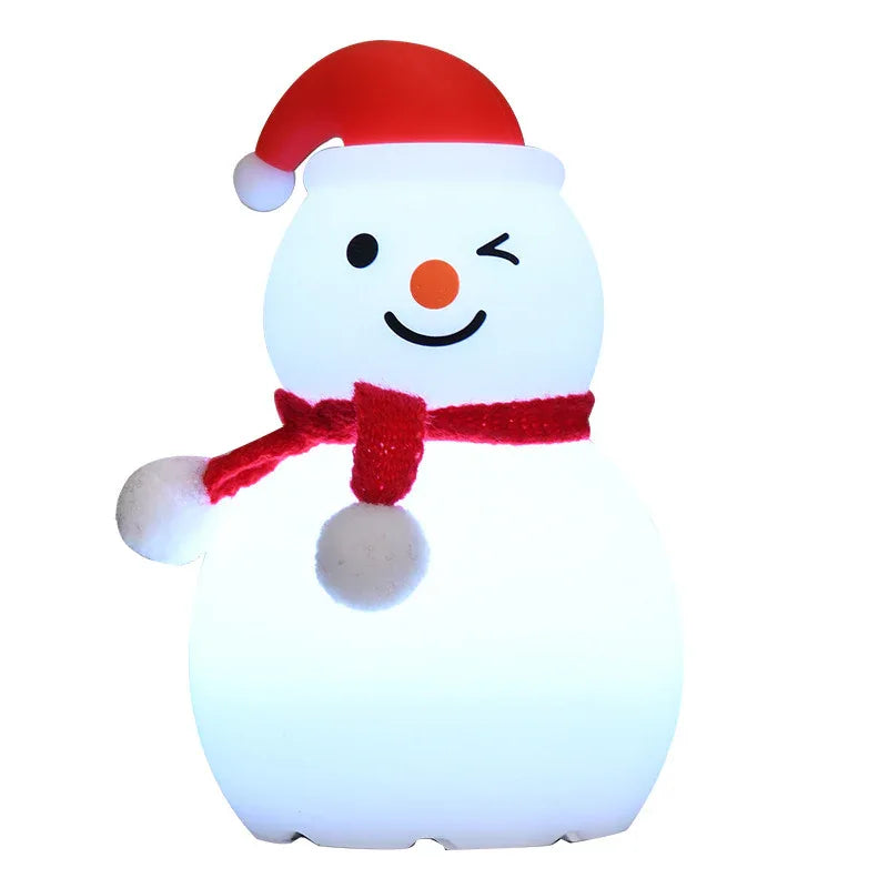 Christmas Snowman Night Light Silicone Bluetooth Audio Small Night Lamp