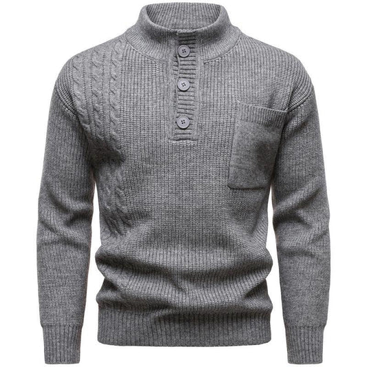 Men's Fashion British Henry Stand Collar Sweater