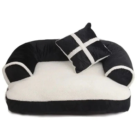 Soft Cat Dog Pet Bed Warm Comfortable Sofa With Pillow