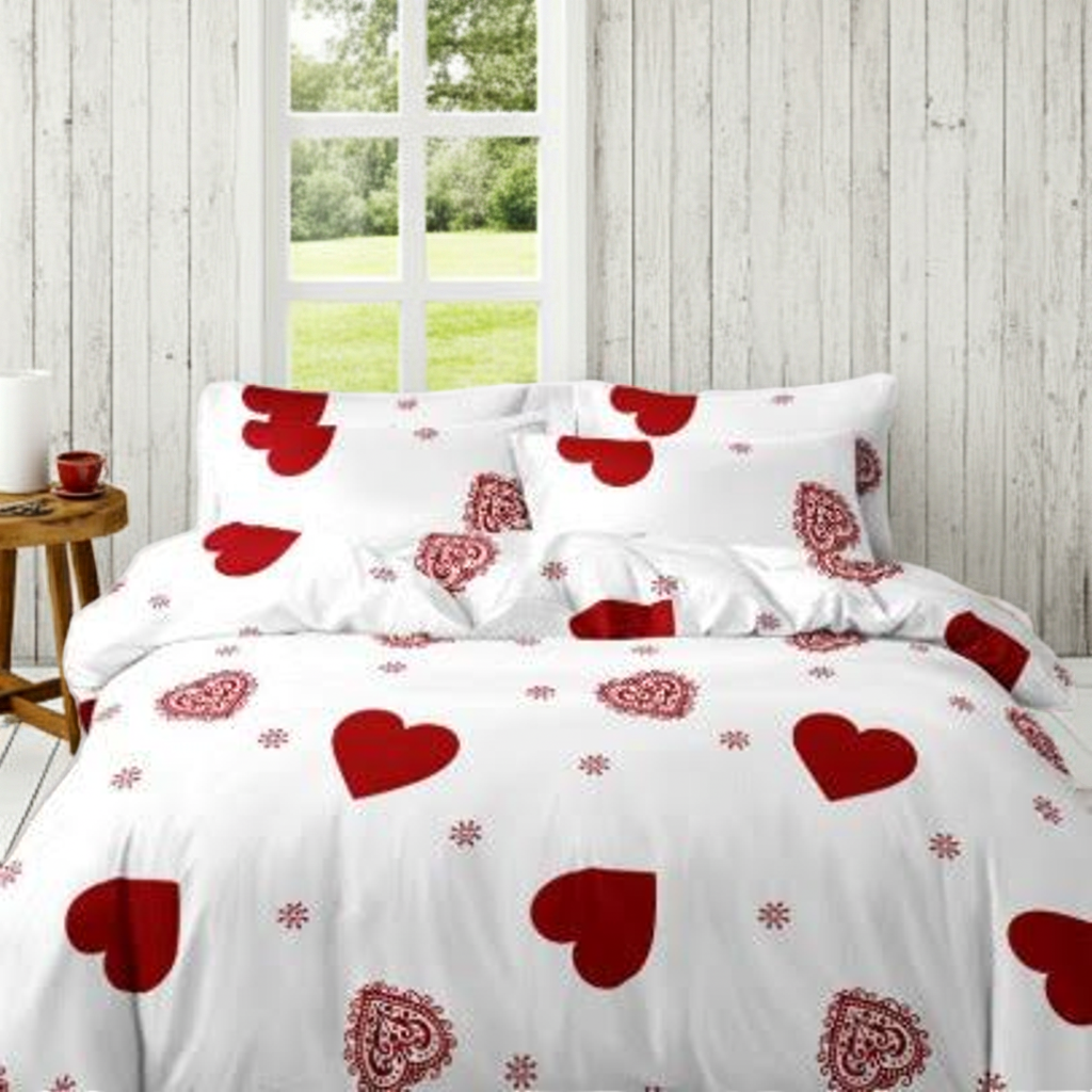ANDORA Bäddset 3 delar - Hjärtan