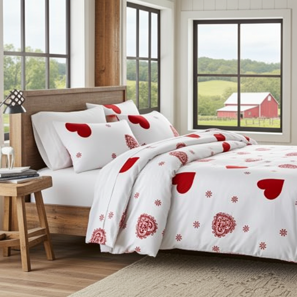 ANDORA Bäddset 3 delar - Hjärtan