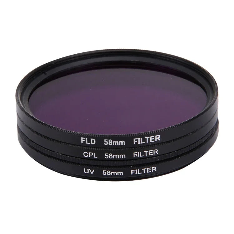 JUNESTAR 3-i-1 58mm Filterset (CPL + UV + FLD) till GoPro & Xiaomi Yi