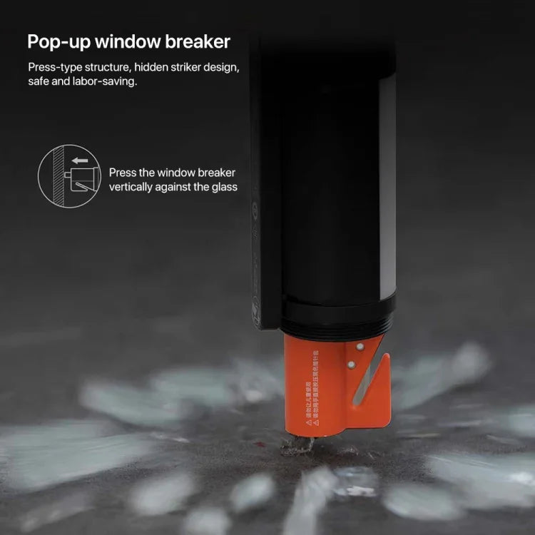 Multifunktionell Ficklampa 1000LM med Fönsterkross, Skärare och Magnetfäste