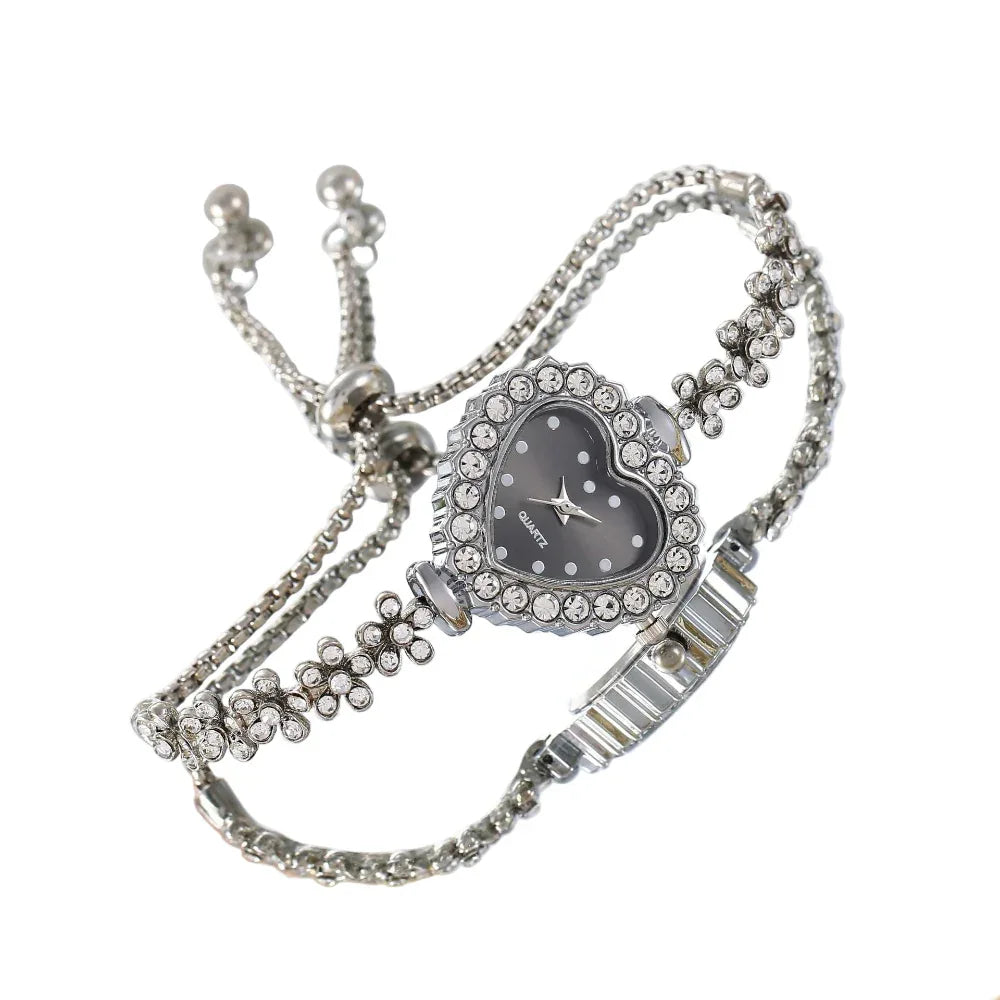 Flower Chain Diamond-Embedded Women's Elegant All-Match Watch