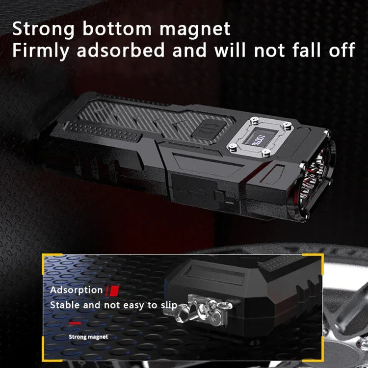 Kraftfull mini nyckellampa med magnet, LCD-display och dubbla ljuslägen