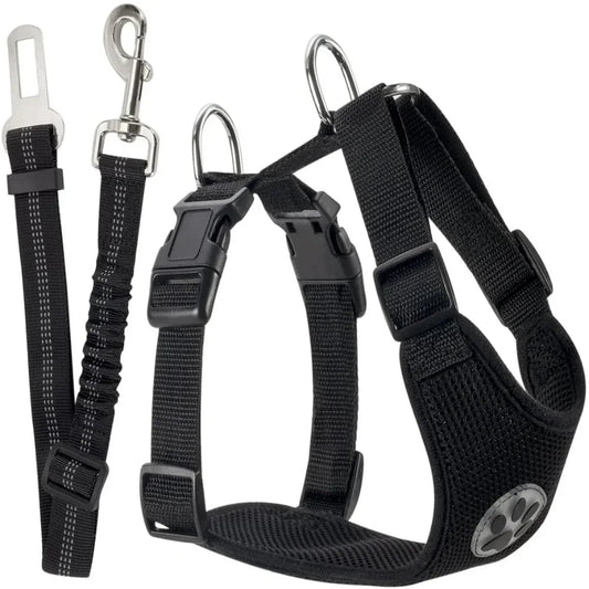 Adjustable Nylon Dog Pet Harness With Removable Rope Leash
