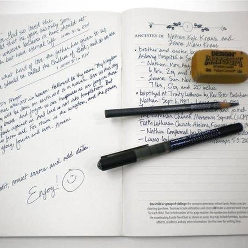 Anteckningsbok för släktträd - Släktträd att fylla i själv