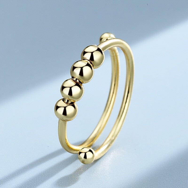 Antistressring – Elegant Fidgetring med Roterande Pärlor