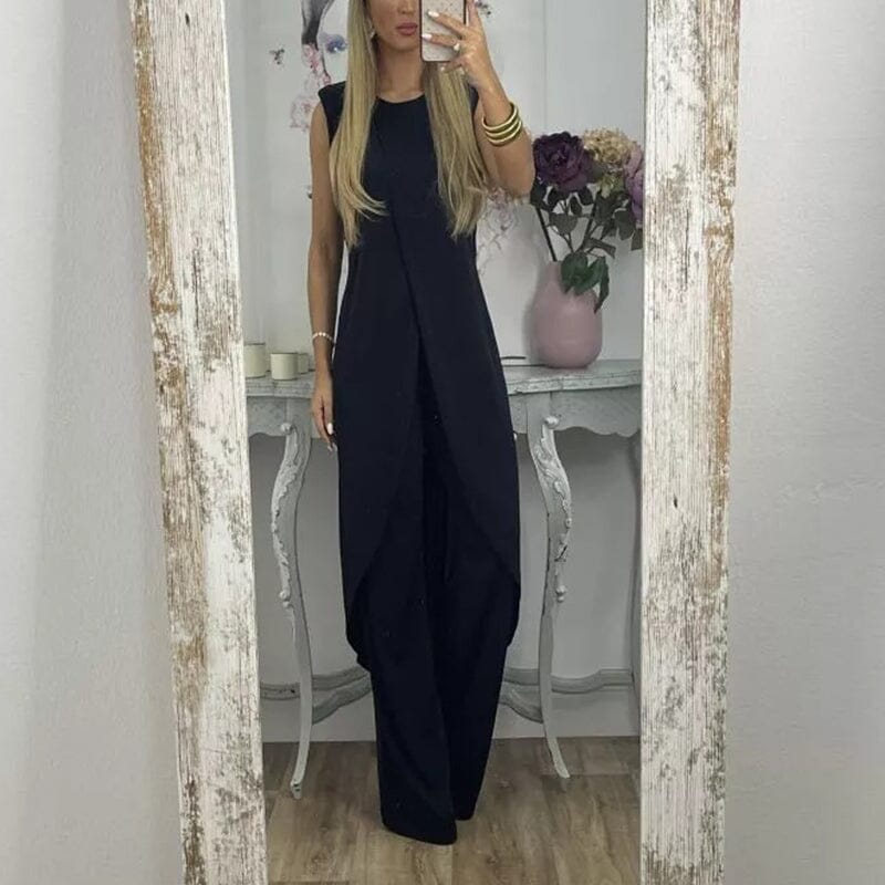 Johanna - Ärmlös rundhalsad tvådelat set för kvinnor