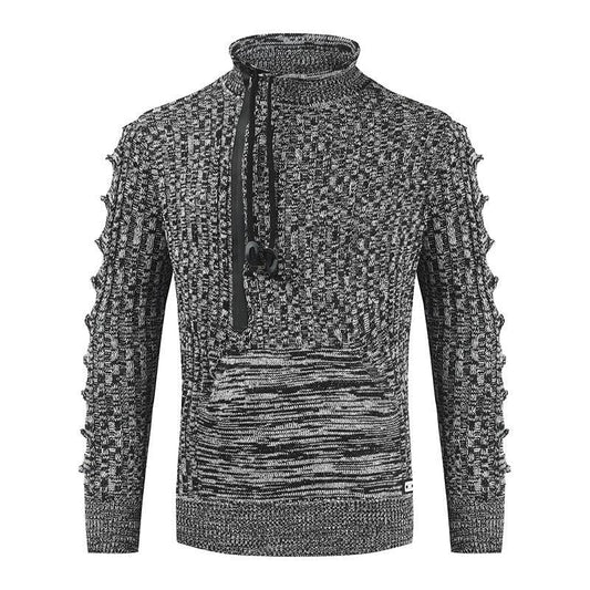 Autumn And Winter Loose Stand Collar Pullover Knitted Sweater For Men
