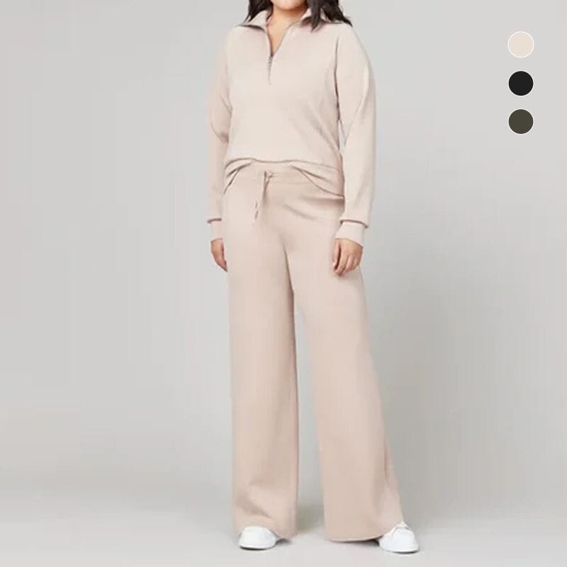 Avslappnade byxor och långärmad topp - Set