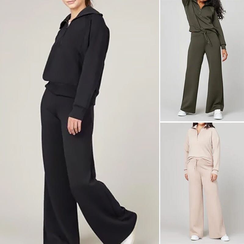 Avslappnade byxor och långärmad topp - Set