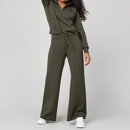 Avslappnade byxor och långärmad topp - Set