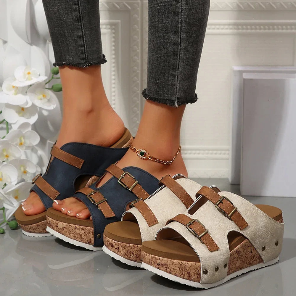 Women's High Heel Thick Sole Shoes Summer Beach Sandals